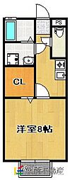 セジュールソシア 1Kの間取図画像