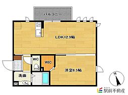 ルミナスわかば 1LDKの間取図画像