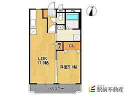 Profit村田 1LDKの間取図画像