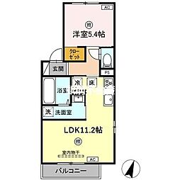 LUSSOIV B棟 1LDKの間取図画像
