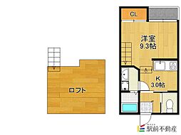 Patinaプレミアム鳥栖 1Kの間取図画像