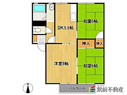 アミューズメントシティウィングE 3DKの間取図画像