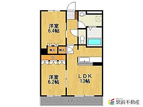 ラ・ファミーユ 105 ｜ 佐賀県鳥栖市弥生が丘4丁目450（賃貸アパート2LDK・1階・57.33㎡） その2