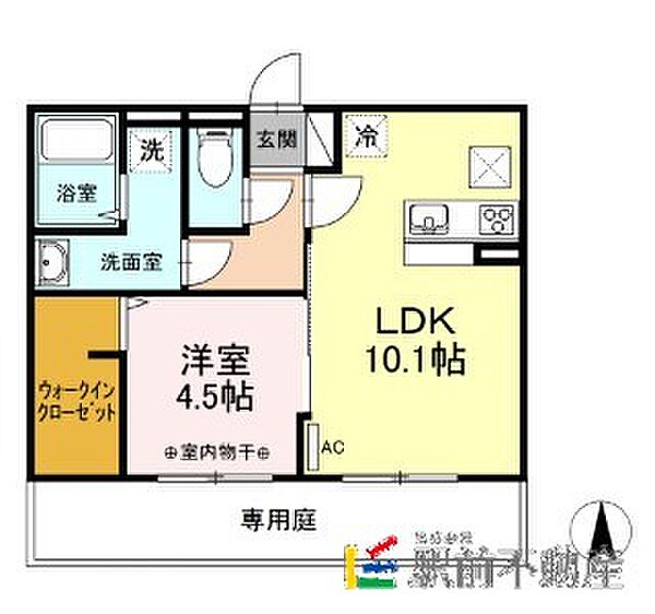 ダンケ　プロスト 106｜福岡県うきは市吉井町千年(賃貸アパート1LDK・1階・40.04㎡)の写真 その2