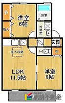 プレジール本郷A棟 202 ｜ 福岡県三井郡大刀洗町大字本郷4707-3（賃貸アパート2LDK・2階・53.30㎡） その2