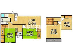 轟邸　戸建貸家 1階4LDKの間取り