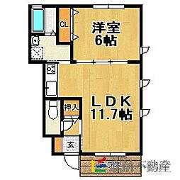 メゾンドカメリアE 1LDKの間取図画像