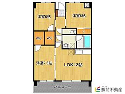 ルネス旭 3LDKの間取図画像