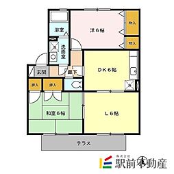 ゆうハイムB 3DKの間取図画像