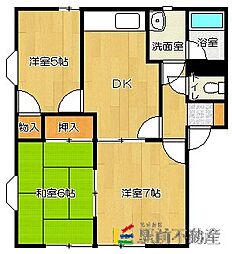 コーポ久光 3DKの間取図画像