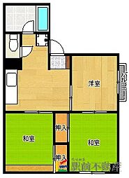 シャルダン小郡 3DKの間取図画像