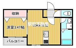 ヒルズテラス大板井 1LDKの間取図画像