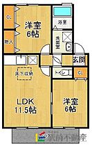 プレジール本郷A棟 103 ｜ 福岡県三井郡大刀洗町本郷4707-3（賃貸アパート2LDK・1階・53.30㎡） その2