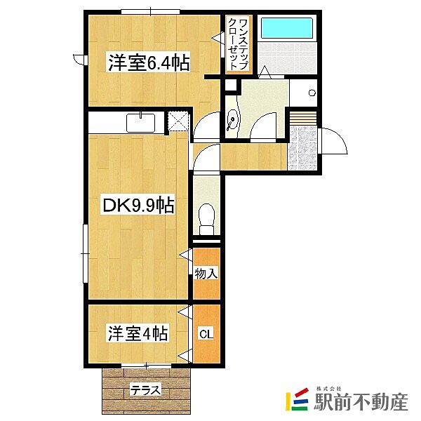 グランド　ラピネス 107｜福岡県うきは市浮羽町朝田(賃貸アパート2LDK・1階・52.09㎡)の写真 その2