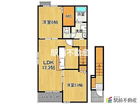 グランシーダ　リアンＢ 201 ｜ 福岡県朝倉市甘木2393-1（賃貸アパート2LDK・2階・56.15㎡） その2