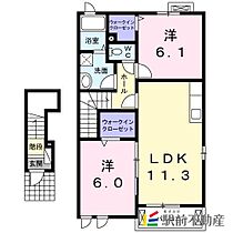 福岡県うきは市吉井町生葉740-1（賃貸アパート2LDK・2階・57.63㎡） その2