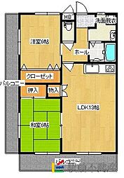 マウンテン・ヒル五番館 5階2LDKの間取り