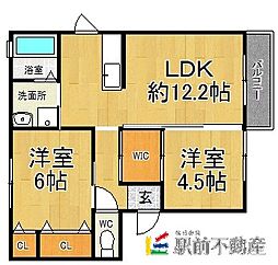 コンフォート恵比寿C 2LDKの間取図画像