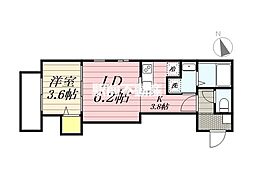 (仮称)Cherim西鉄久留米IV 1LDKの間取図画像