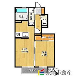 マハロ 1階1LDKの間取り