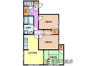 エクセル 101 ｜ 福岡県久留米市津福本町1705（賃貸アパート3LDK・1階・65.00㎡） その2