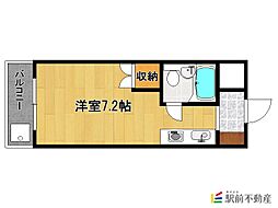 豊国久留米駅前スカイマンション ワンルームの間取図画像