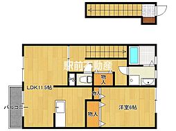ヴィラ・クローバー 1LDKの間取図画像