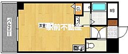 ヒルズ六ツ門 ワンルームの間取図画像