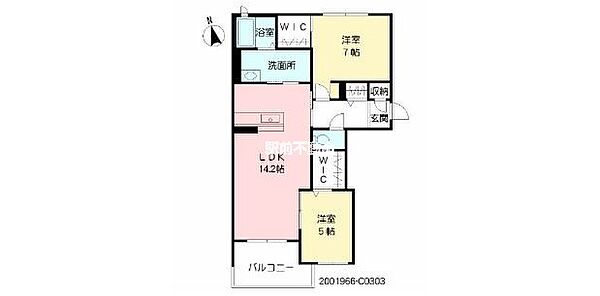 MAST東櫛原C棟 C303｜福岡県久留米市東櫛原町(賃貸アパート2LDK・3階・68.31㎡)の写真 その2