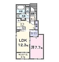 アルカンシエル輝B棟 105 ｜ 福岡県久留米市高良内町番地未定（賃貸アパート1LDK・1階・50.14㎡） その2