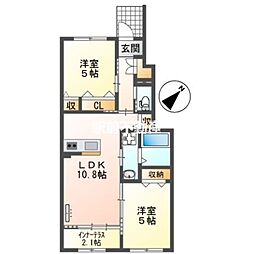 Mana 2LDKの間取図画像