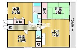 アメニティハイツ杏栄館 3LDKの間取図画像