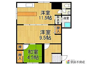 福岡県久留米市津福今町291-1（賃貸アパート2LDK・2階・59.32㎡） その2