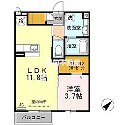 プログレス1B 1LDKの間取図画像