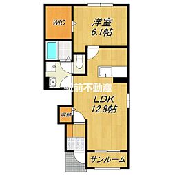 ピュアライヴX2A 1LDKの間取図画像