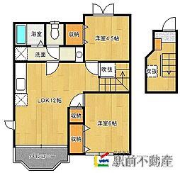 コーポラス吉野ケ里 2LDKの間取図画像