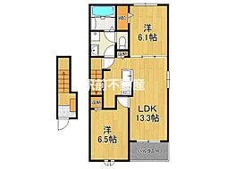 フレアルーチェ 吉野ヶ里VI 2LDKの間取図画像