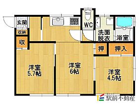 大川借家 1 ｜ 佐賀県神埼郡吉野ヶ里町三津627-1（賃貸一戸建2LDK・1階・47.71㎡） その2