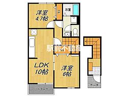 フォレスト金の原2 2LDKの間取図画像