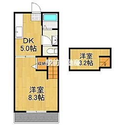 マキ1 2階1SKの間取り