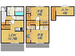 プロスペラール　I 1階2LDKの間取り