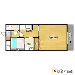 Paysage上峰 1Kの間取図画像