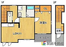 マイクレインIII 203 ｜ 福岡県柳川市三橋町江曲188（賃貸アパート1LDK・2階・45.97㎡） その2