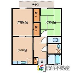 ピュア・ワールド 2DKの間取図画像