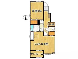 プロムナードからたち 1LDKの間取図画像