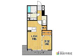 フローレス 1LDKの間取図画像