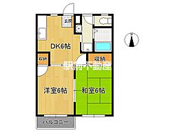アーバンドリーム2 2DKの間取図画像