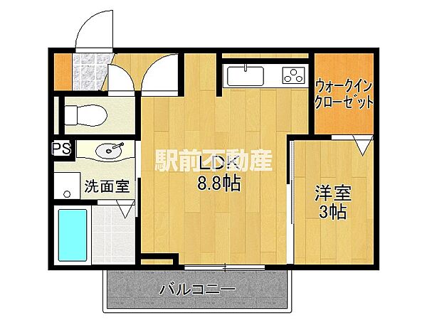 グランドステージ本町 105｜福岡県八女市本町(賃貸アパート1LDK・1階・31.29㎡)の写真 その2