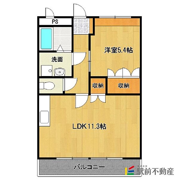 リバーサイドコスモスI 203｜福岡県筑後市大字長浜(賃貸アパート1LDK・2階・41.04㎡)の写真 その2