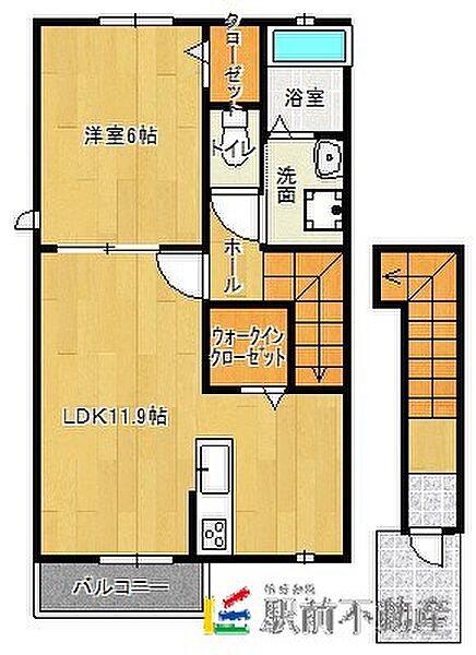 オリオン 203｜福岡県八女市蒲原(賃貸アパート1LDK・2階・45.78㎡)の写真 その2